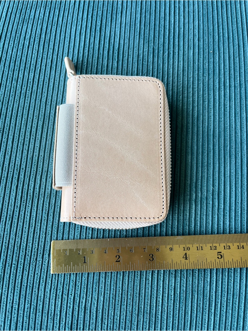 New Galen Leather EDC Wallet Zipper Coin Purse Natural Undyed Genuine Compact